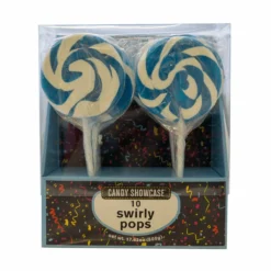 50G SWIRLY LOLLIPOPS BLUE & WHITE