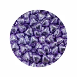 1KG CHOC HEARTS LILAC LAVENDER
