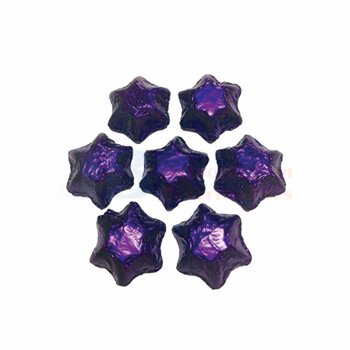 1KG CHOC STARS PURPLE FOIL 1 1KG CHOC STARS PURPLE FOIL