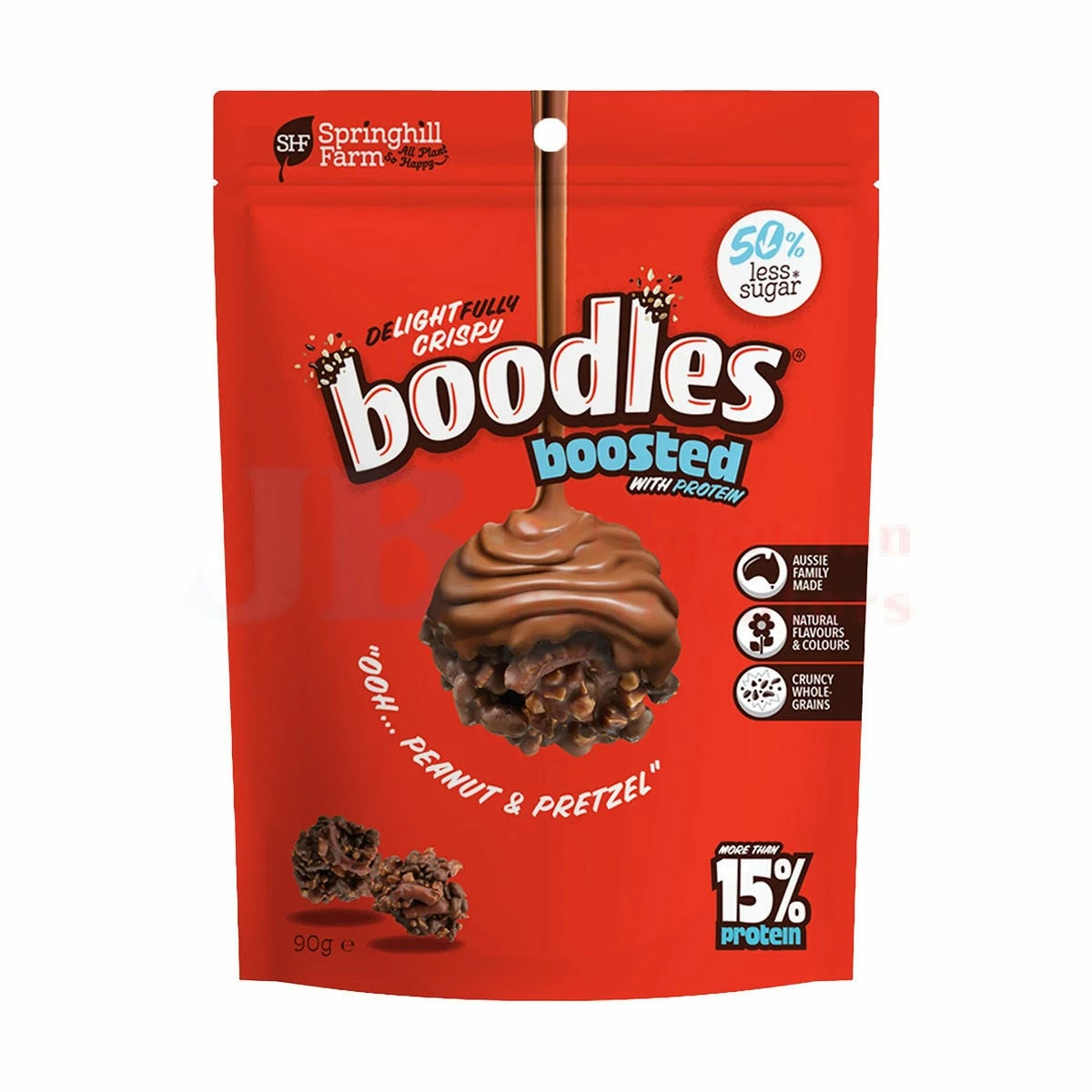 90G SPRINGHILL FARM BOODLES BOOSTED PEANUT & PRETZEL 1 90G SPRINGHILL FARM BOODLES BOOSTED PEANUT & PRETZEL