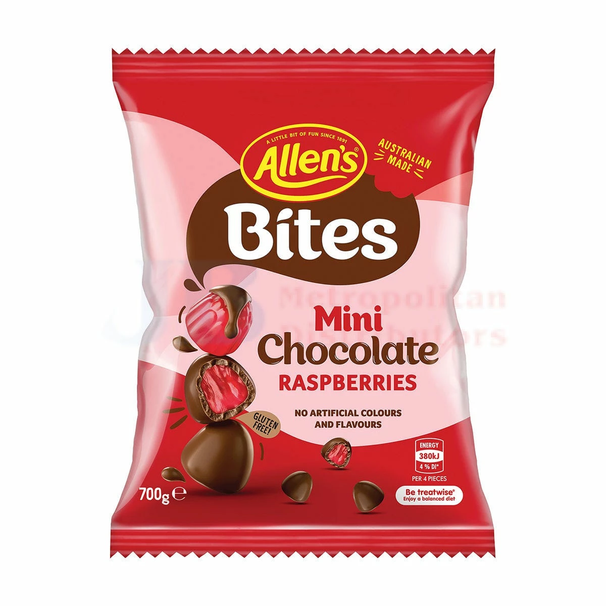 700G ALLEN'S MINI CHOCOLATE RASPBERRIES BITES 1 700G ALLEN'S MINI CHOCOLATE RASPBERRIES BITES