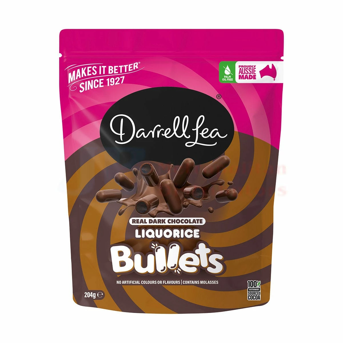 204G DARRELL LEA DARK CHOCOLATE LIQUORICE BULLETS 1 204G DARRELL LEA DARK CHOCOLATE LIQUORICE BULLETS
