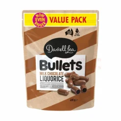 400G DARRELL LEA BULLETS MILK CHOCOLATE LIQUORICE