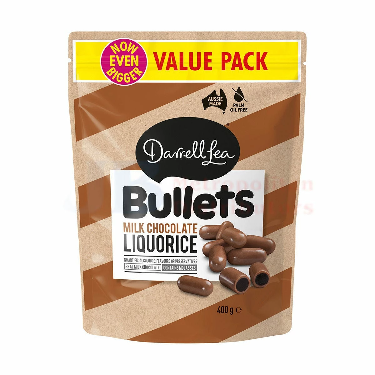 400G DARRELL LEA BULLETS MILK CHOCOLATE LIQUORICE 1 400G DARRELL LEA BULLETS MILK CHOCOLATE LIQUORICE