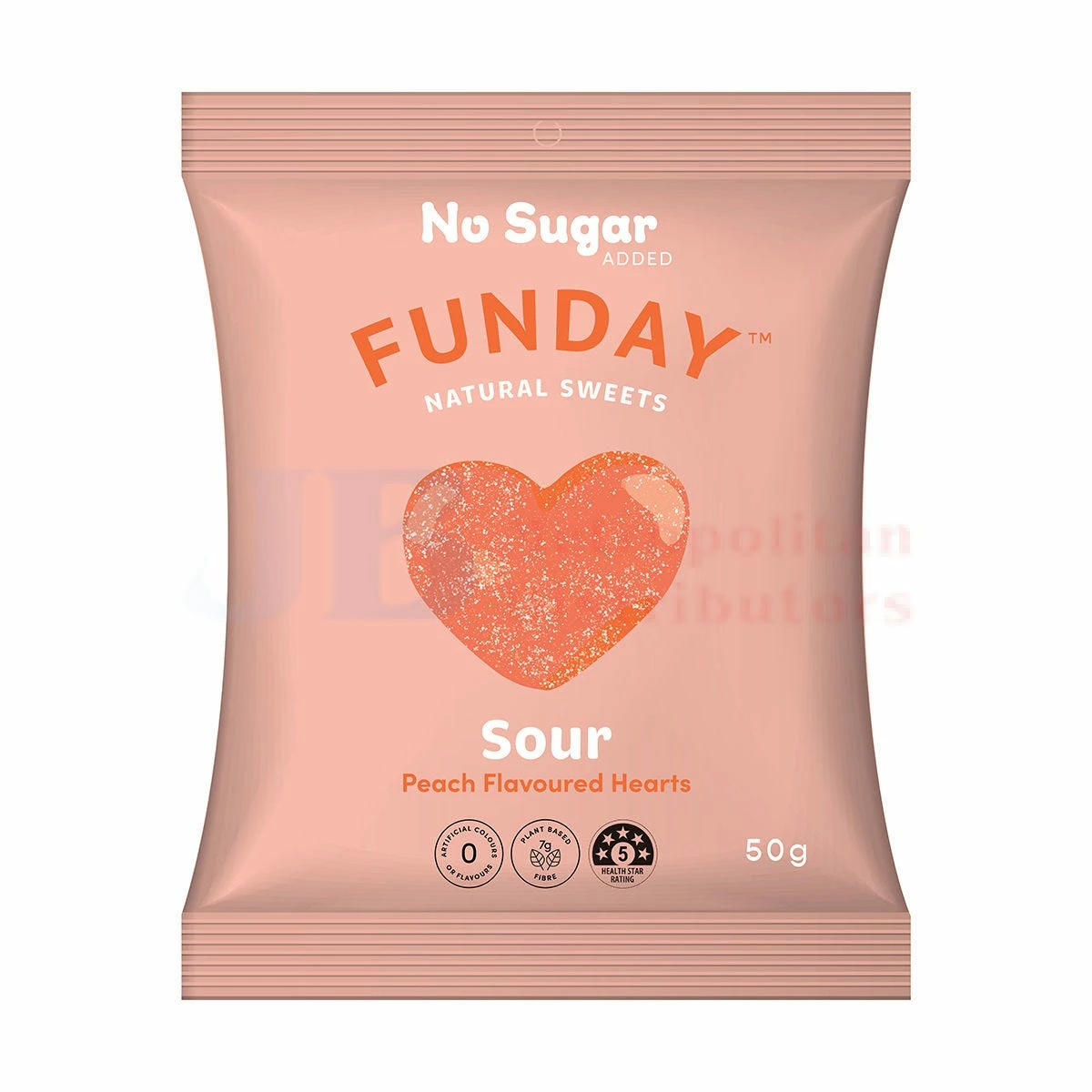 50G FUNDAY SOUR PEACH HEARTS 1 50G FUNDAY SOUR PEACH HEARTS