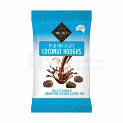 150G HUGOS MILK CHOCOLATE COCONUT ROUGHS