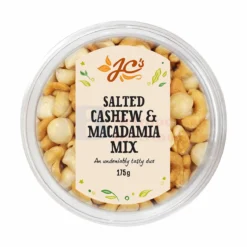 175G JC'S MACADAMIA & SALTED CASHEWS
