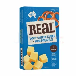 40G REAL TASTY CHEESE CUBES & MINI PRETZELS