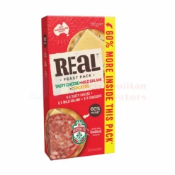 80G REAL FEAST PACK TASTY CHEESE, MILD SALAMI & CRACKERS