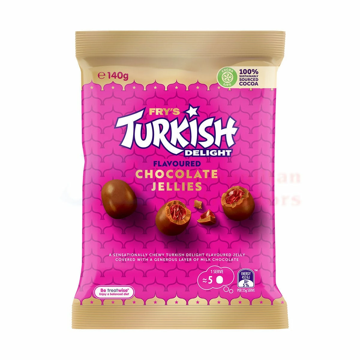 140G FRY'S TURKISH DELIGHT CHOC JELLIES BITES 1 140G FRY'S TURKISH DELIGHT CHOC JELLIES BITES