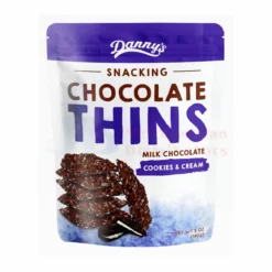 140G DANNYS CHOC THINS COOKIES & CREAM